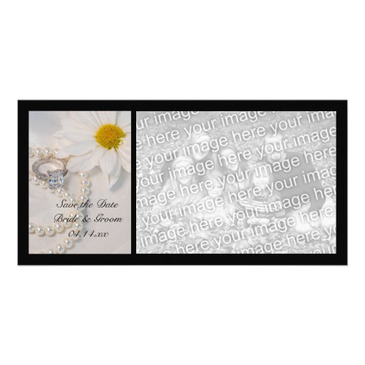 Économies élégantes de mariage de marguerite le ca modèle pour photocarte
