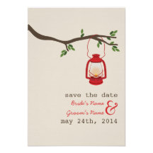Économies extérieures de mariage de lanterne rouge invitation personnalisée