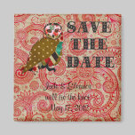 Économies roses de hibou l'aimant rouge de Boho de magnets