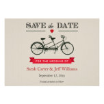 Économies tandem de bicyclette les cartes de date invitation personnalisée