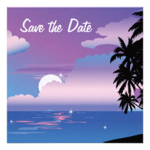 Économies tropicales de nuit la date épousant Invi Invitations Personnalisées