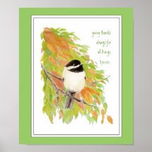Écriture sainte, thanksgiving, automne, Chickadee, Posters