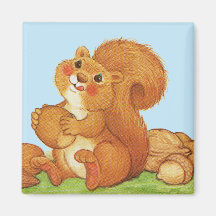 Écrous adorables mignons d'écureuil magnets pour réfrigérateur
