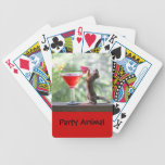 Écureuil buvant un cocktail cartes bicycle poker