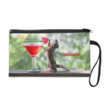 Écureuil buvant un cocktail sac à main avec dragonne