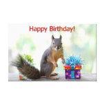 Écureuil de joyeux anniversaire toile tendue