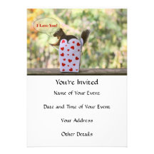 Écureuil "je t'aime" Valentine Invitations