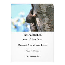 Écureuil noir de bébé mignon invitation