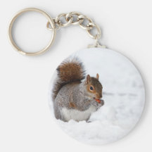 Écureuil pendant l'hiver porte-clef