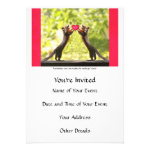 Écureuils dans l'amour cartons d'invitation