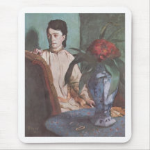 Edgar Degas - femme assise avec le portrait 1872 d Tapis De Souris