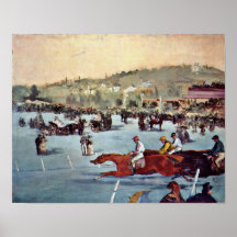 Edouard Manet - course dans le Bois de Boulogne Affiches