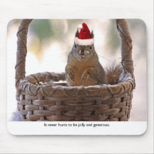 Eekhoorn die het Pet van de Kerstman dragen Muis Matten