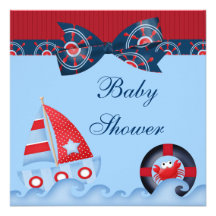 Een baby shower van het Leven van het Zee van Jong Persoonlijke Uitnodigingen
