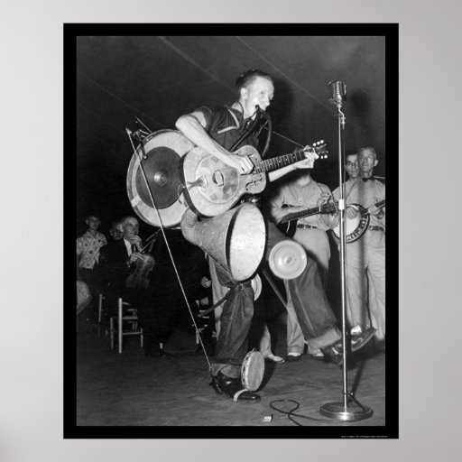 Één Band Asheville, NC 1938 van het Man Print