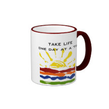 Één dag tegelijkertijd koffie beker