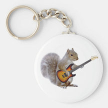 Een het Spelen van de Eekhoorn Gitaar Sleutelhanger
