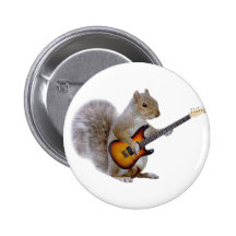 Een het Spelen van de Eekhoorn Gitaar Speldbutton