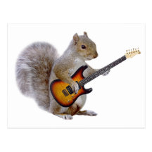 Een het Spelen van de Eekhoorn Gitaar Wens Kaart