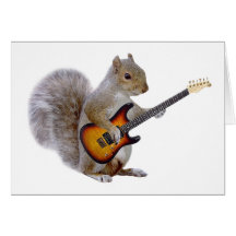 Een het Spelen van de Eekhoorn Gitaar Wenskaarten