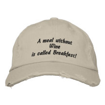 Een maaltijd zonder Wijn, Grappig Geborduurd Pet Geborduurde Baseball Caps