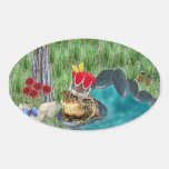 Een prinselijke Kikker Ovale Stickers