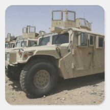Een rij van humvees van Werkgroep Militaire Polic Vierkant Stickers
