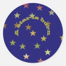 Een ster is Geboren Ronde Stickers