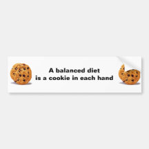 Een uitgebalanceerd dieetkoekje in elke sticker va bumperstickers
