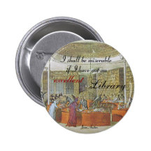 Een "uitstekende bibliotheek" Quotable Jane Austen Speldbutton