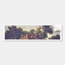 Een Watermill. [1] door Meindert Hobbema (Beste Kw Bumpersticker