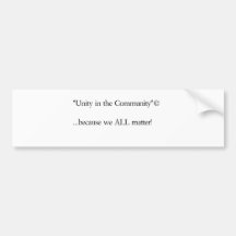 "Eenheid in het Communautaire " toestel © (Basison Bumperstickers