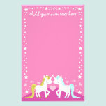 Eenhoorns in liefde roze klantgericht briefpapier briefpapier