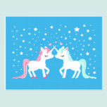 Eenhoorns in liefdeBriefkaart briefkaarten