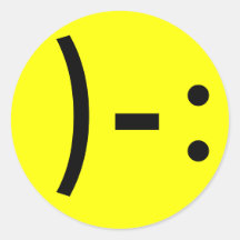 Eenvoudig Droevig Gezicht Smiley Sticker