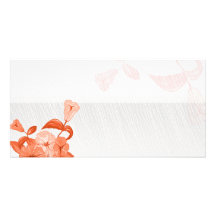 Eenvoudige Elegante Oranje bloesem Fotokaart Sjabloon