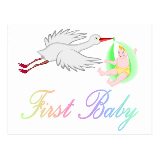 Eerste Baby (Ooievaar) Wens Kaart