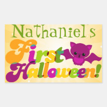 Eerste Halloween - de Knuppel van het Baby Rechthoek Sticker