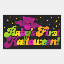 Eerste Halloween - de Knuppel van het Baby Rechthoekvormige Sticker