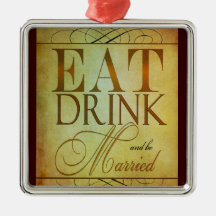 Eet Drank en ben Gehuwd Kerstboom Ornament