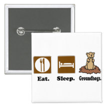 Eet Slaap Groundhogs Speld Buttons