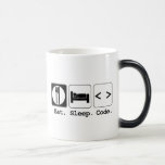 eet slaapcode koffie mokken