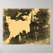 Église de Ba de Duc - poster vintage