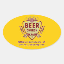 ÉGLISE DE BIÈRE STICKER OVALE
