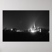 Église de Lit la nuit Bobrka Posters