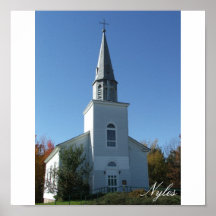 Église-Keeseville de conception impeccable, NY Affiches