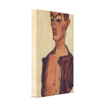 Egon Schiele - autoportrait scissoring de grimace Toile Tendue Sur Châssis