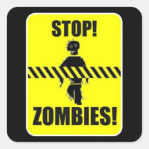 Einde! Zombieën! teken Vierkant Stickers