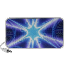 Electric Blue Techno Spider Web Portable Speakers