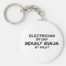 Électricien Ninja mortel par nuit Porte-clefs